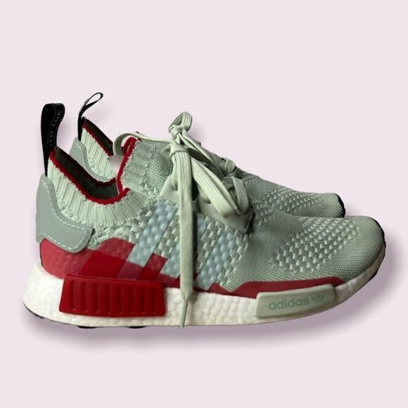 Adidas Ultraboost Boost Green Red Stretch Shoes - Picture 1 of 4